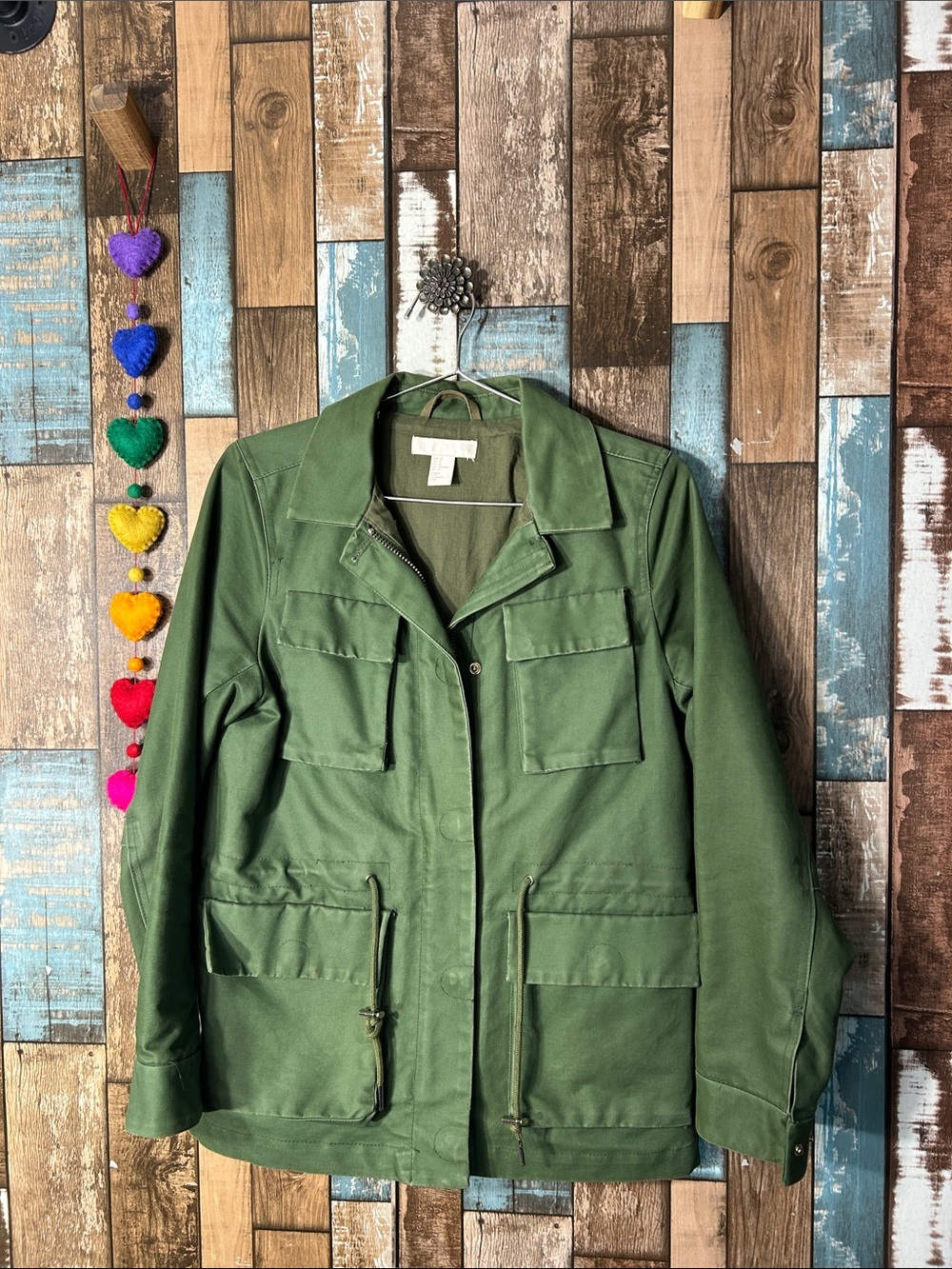 H&M Green Utility Shirt Jacket